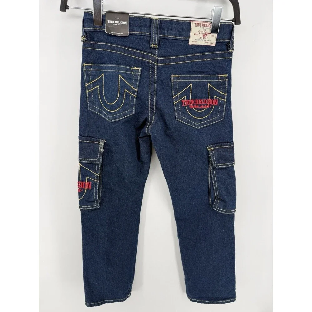 True Religion Jeans Ricky Relaxed Straight Kids Size 8 Blue New With Tags